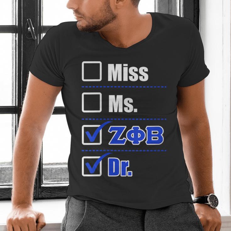 Zeta Phi Beta Doctor Graduation Zeta Phi Beta HBCU Doctor Men's V-Neck T-Shirt