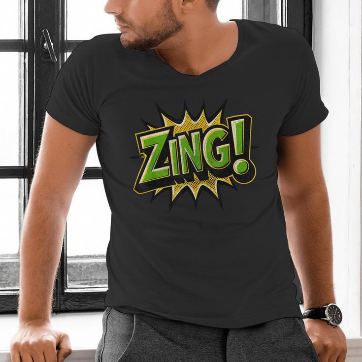 ZING Comic Book Retro Artwork – Cartoon Collector Men's V-Neck T-Shirt