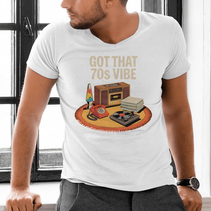 1970s 70s Reunion Nostalgia Memories Music School Grew Up Premium Tri-Blend Men's V-Neck T-Shirt
