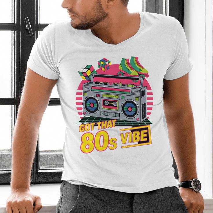 1980s 80s Reunion Nostalgia Memories Music School Grew Up Premium Tri-Blend Men's V-Neck T-Shirt