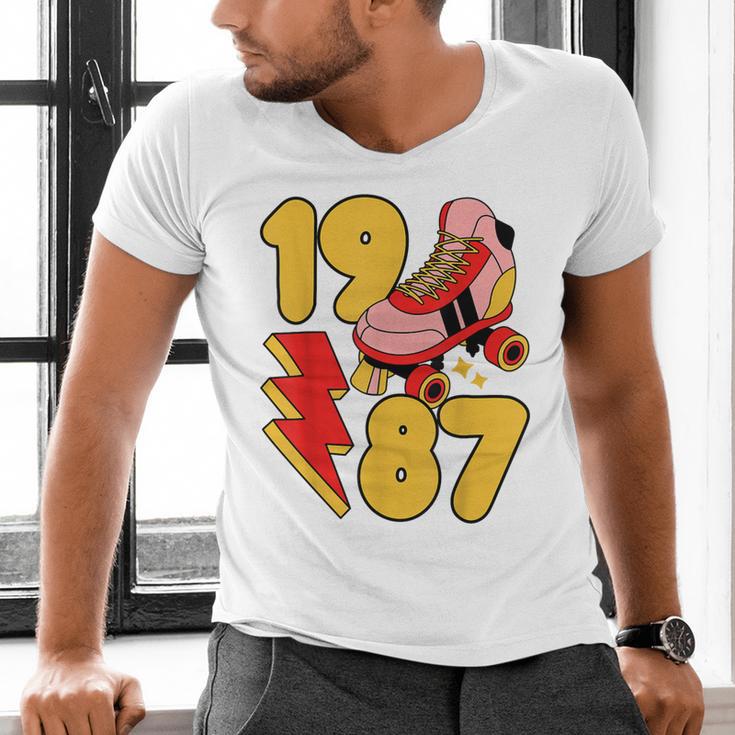 1987 Retro Roller Skate Vintage 80s Nostalgia Collector Men's V-Neck T-Shirt