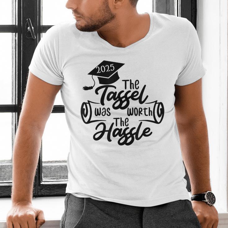 2025 Graduation The Tassel Was Worth The Hassle University Men's V-Neck T-Shirt
