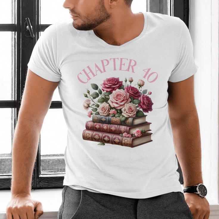 40th Birthday Chapter 40 Birthday Shirt Women Book Lover Men's V-Neck T-Shirt 40th Birthday Chapter 40 Birthday Shirt Women Book Lover Men's V-Neck T-Shirt