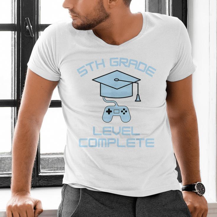 5th Grade Level Complete Fifth Grade Gamer Graduation Day Men's V-Neck T-Shirt