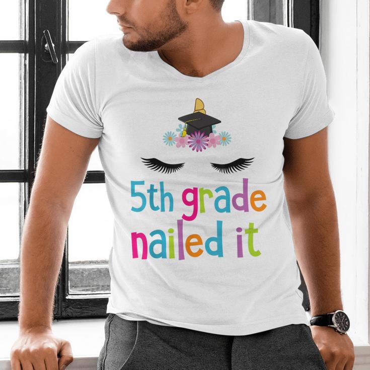 5th Grade Nailed ItShirt Unicorn Graduation Class Of 2018 Men's V-Neck T-Shirt