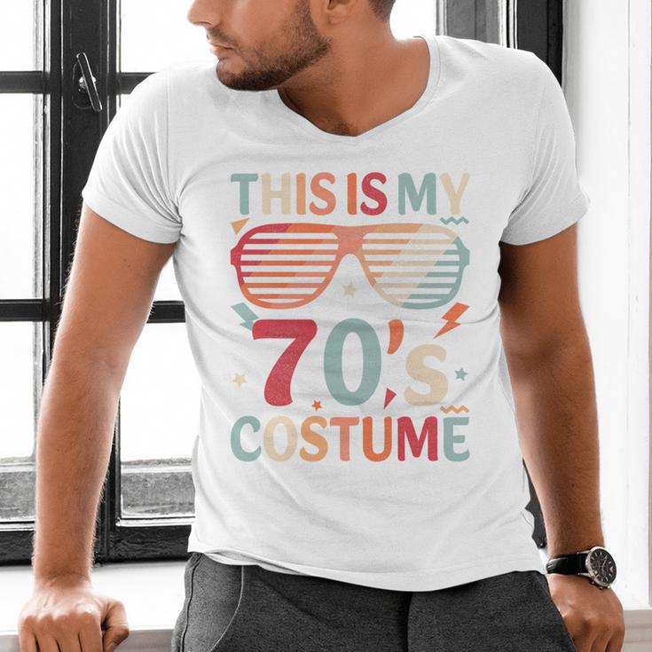 This Is My 70s Costume Vintage Style Nostalgia 1970s Retro Premium Tri-Blend Men's V-Neck T-Shirt