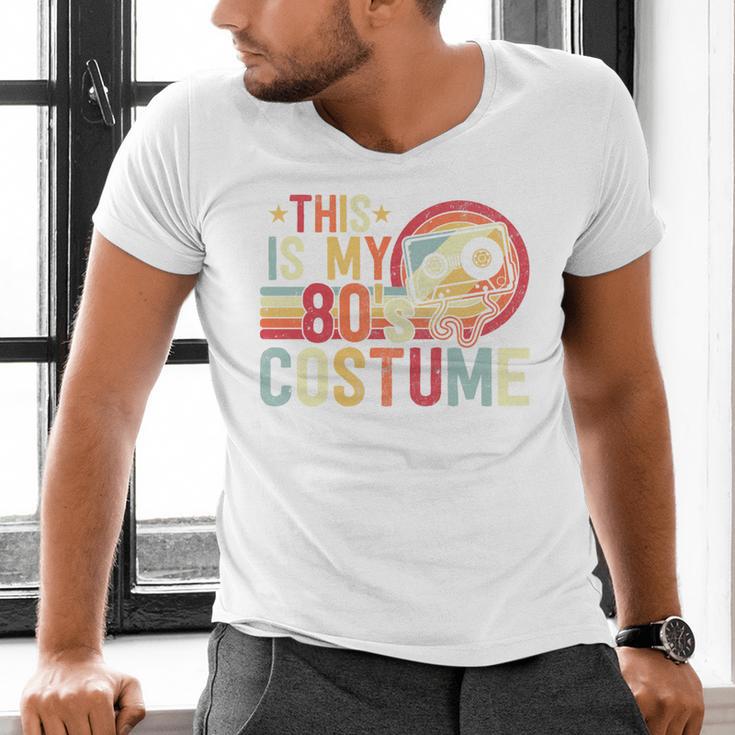This Is My 80s Costume Vintage Style Nostalgia 1980s Retro Premium Tri-Blend Men's V-Neck T-Shirt
