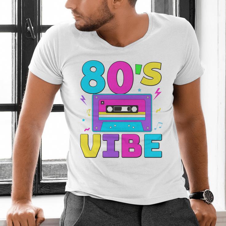 80's Vibe Retro Style Cassette Tape Nostalgia 1980s Party Men's V-Neck T-Shirt 80's Vibe Retro Style Cassette Tape Nostalgia 1980s Party Men's V-Neck T-Shirt