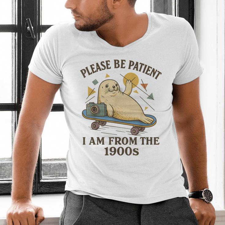 90s Manatee Humor Please Patient I'm From The 1900s Men's V-Neck T-Shirt
