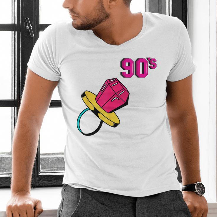 90’s Ring Retro Nostalgia Colorful Throwback Men's V-Neck T-Shirt