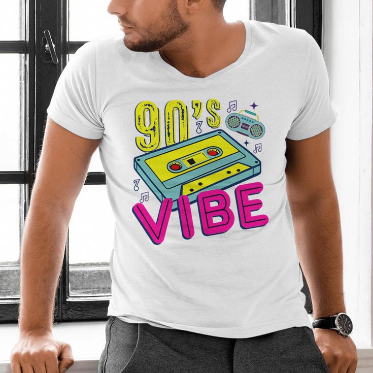 90's Vibe Retro Style Cassette Tape Nostalgia 1990s Party Premium Tri-Blend Men's V-Neck T-Shirt 90's Vibe Retro Style Cassette Tape Nostalgia 1990s Party Premium Tri-Blend Men's V-Neck T-Shirt