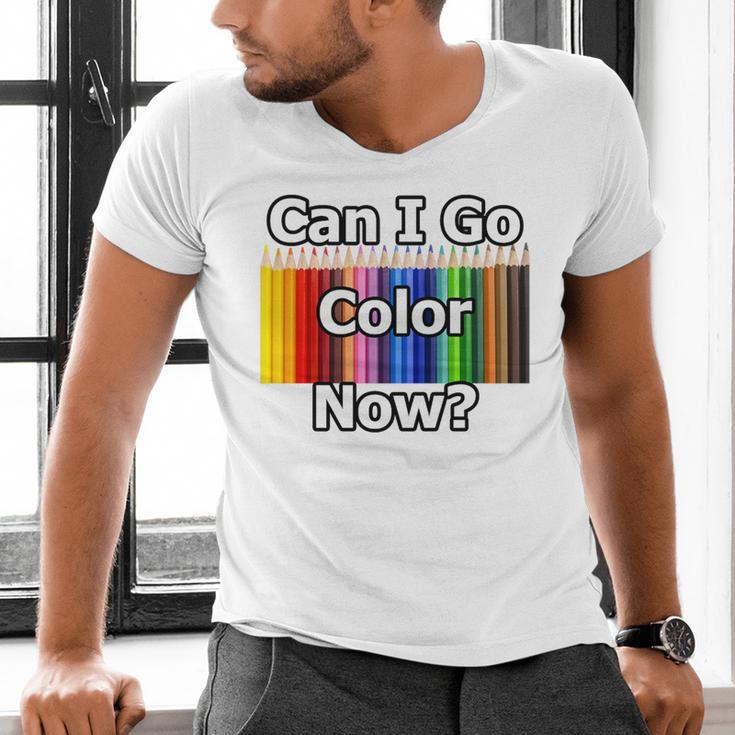 Adult Coloring Book Can I Go Color Now Women Men Adults Premium Tri-Blend Men's V-Neck T-Shirt