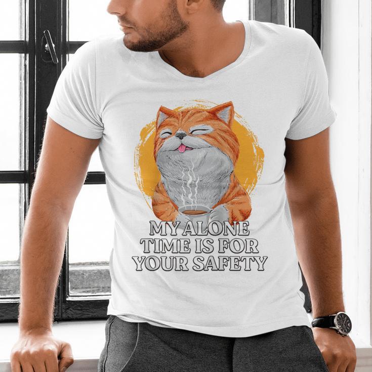 My Alone Time Is For Your Safety Coffee Lover Introvert Raglan Baseball Tee Men's V-Neck T-Shirt My Alone Time Is For Your Safety Coffee Lover Introvert Raglan Baseball Tee Men's V-Neck T-Shirt