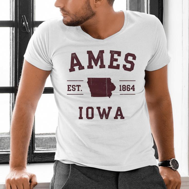 Ames Iowa Est 1864 Nostalgia Premium Tri-Blend Men's V-Neck T-Shirt