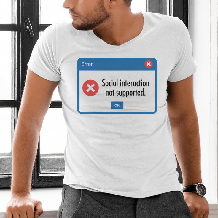 Anti Social Introvert Social Interaction Not Supported Men's V-Neck T-Shirt
