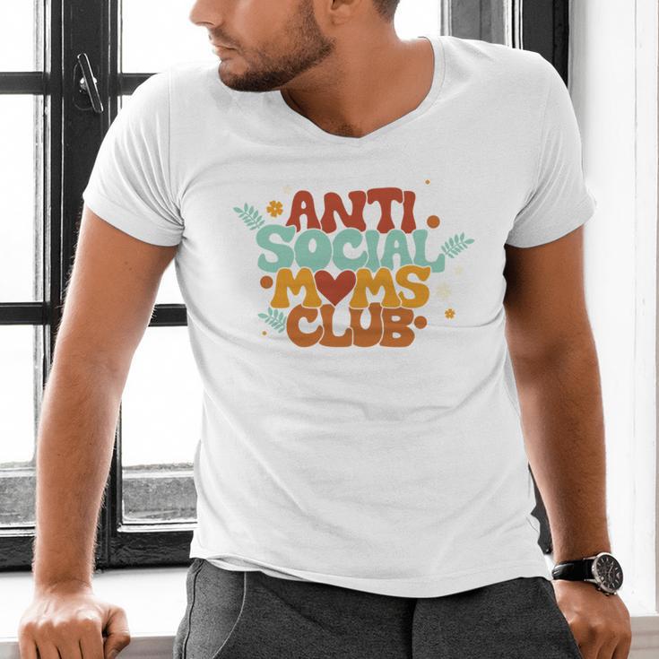 Antisocial Moms Club Introvert Mom Mothers Introverted Retro Men's V-Neck T-Shirt