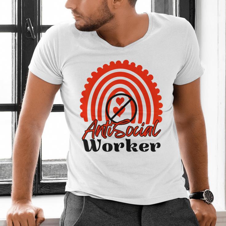 AntiSocial Worker Anti-Social Social Worker Introvert Men's V-Neck T-Shirt