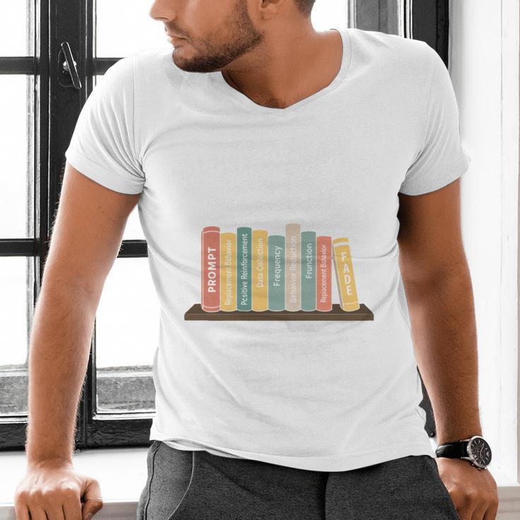 Applied Behavior Analysis Book Wildflower ABA RBT Therapist Men's V-Neck T-Shirt