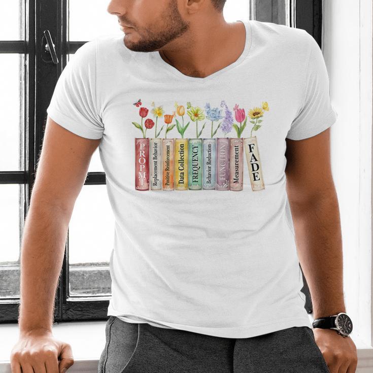 Applied Behavior Analysis Book Wildflower ABA RBT Therapist Premium Tri-Blend Men's V-Neck T-Shirt Applied Behavior Analysis Book Wildflower ABA RBT Therapist Premium Tri-Blend Men's V-Neck T-Shirt
