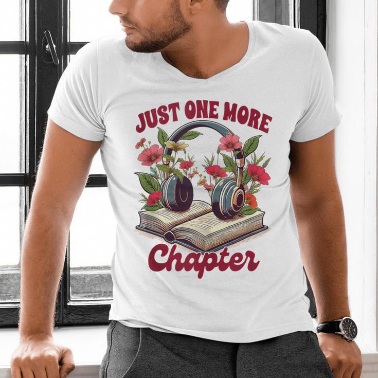 Audiobook Lover Bookish Headphones Just One More Chapter Men's V-Neck T-Shirt