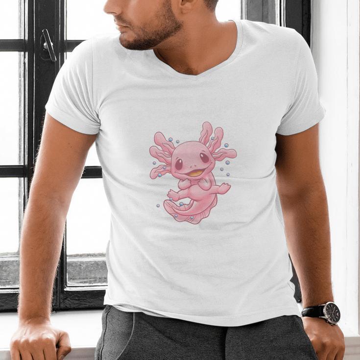 Axolovert Axolotl Humor Salamander Introvert Men's V-Neck T-Shirt