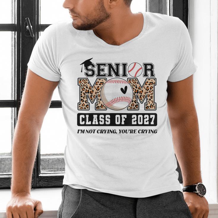 Baseball Senior Class Of 2027 Senior 2027 Graduation Women Men's V-Neck T-Shirt