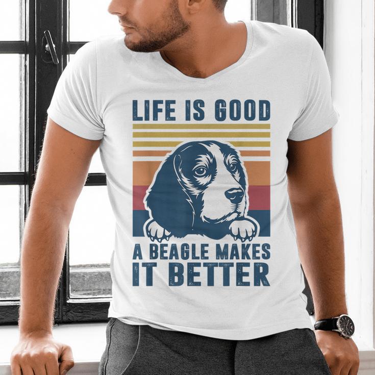 Beagle For Men Women Beagle Dog Mom Dad Beagle Men's V-Neck T-Shirt