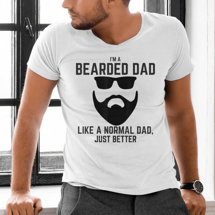 Bearded Dad Beard Humor Superhero Men's V-Neck T-Shirt
