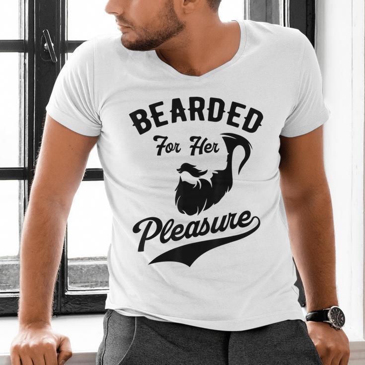 Bearded For Her Pleasure Bearded Dad Father Men's V-Neck T-Shirt