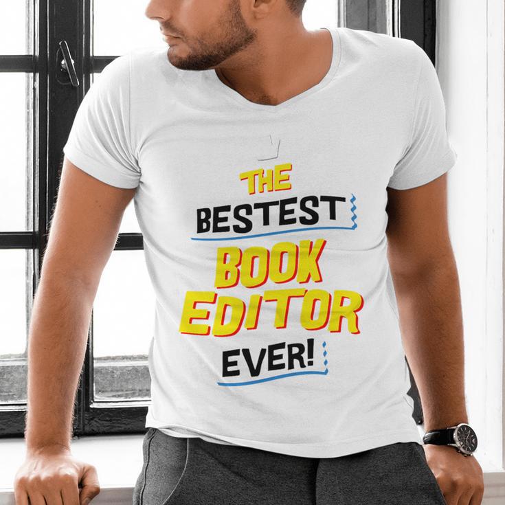 Best Book Editor Job Occupation Premium Tri-Blend Men's V-Neck T-Shirt