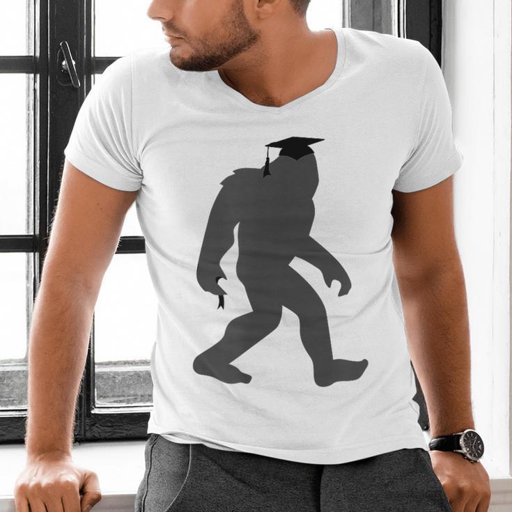 Bigfoot Graduate Shirt Cute Sasquatch Graduation Men's V-Neck T-Shirt