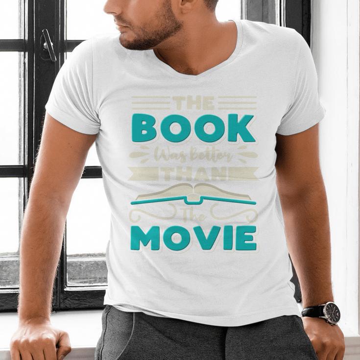 The Book Was Better Than The Movie Literary Library Bookworm Premium Tri-Blend Men's V-Neck T-Shirt