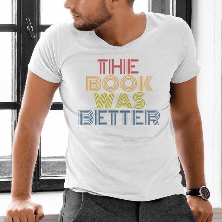 The Book Was Better Retro 70s Vintage Premium Tri-Blend Men's V-Neck T-Shirt The Book Was Better Retro 70s Vintage Premium Tri-Blend Men's V-Neck T-Shirt