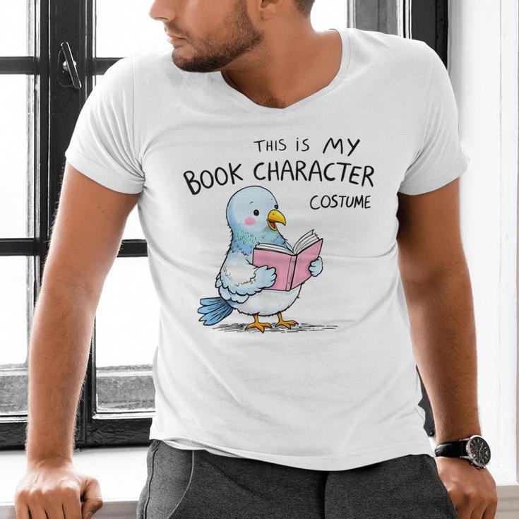 This Is My Book Character Costume I Pigeon Reading Tee Men's V-Neck T-Shirt