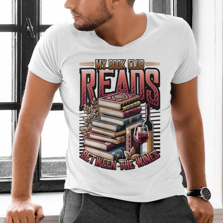 My Book Club Reads Between The Wines Book Club Reading Men's V-Neck T-Shirt