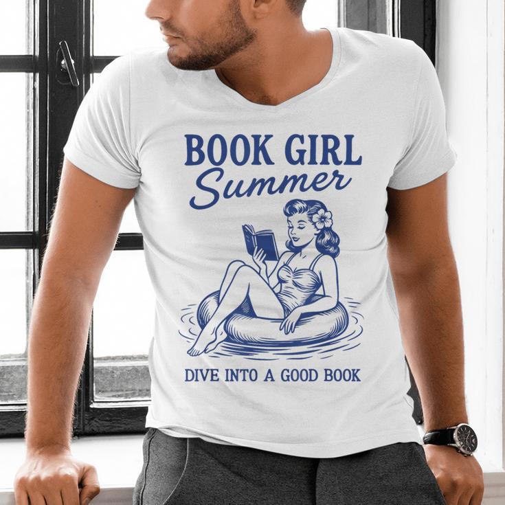 Book Girl Summer Men's V-Neck T-Shirt