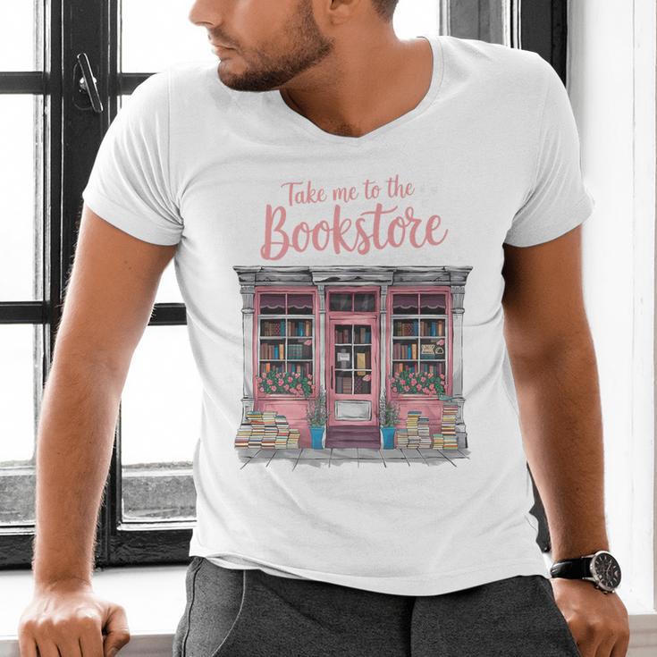 Take Me To The Book Store Librarians Valentine's Day Premium Men's V-Neck T-Shirt