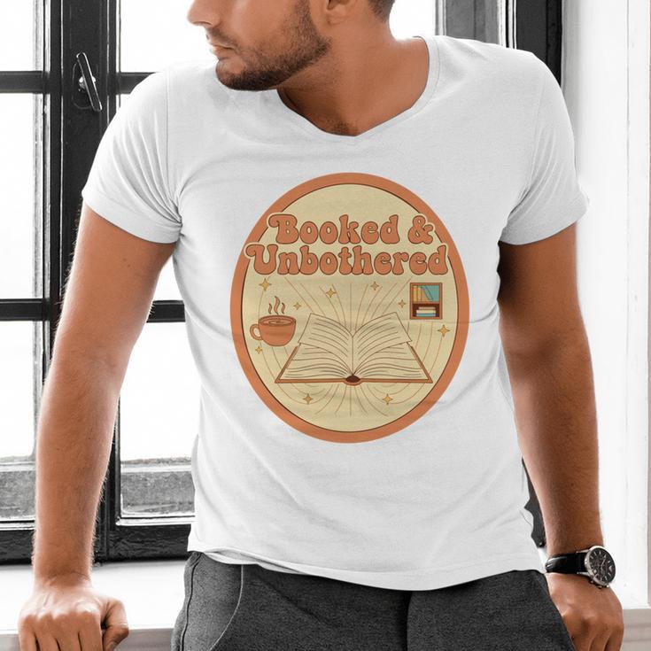 Booked & Unbothered Book Lover Tee Men's V-Neck T-Shirt Booked & Unbothered Book Lover Tee Men's V-Neck T-Shirt