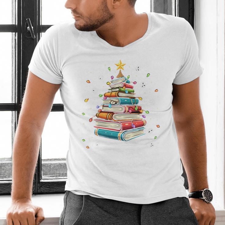 All Booked For Christmas Book Christmas Book Lover Librarian Men's V-Neck T-Shirt
