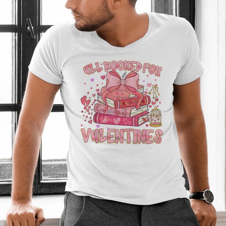 All Booked For Valentines Book Lovers Teacher Kid Valentines Men's V-Neck T-Shirt