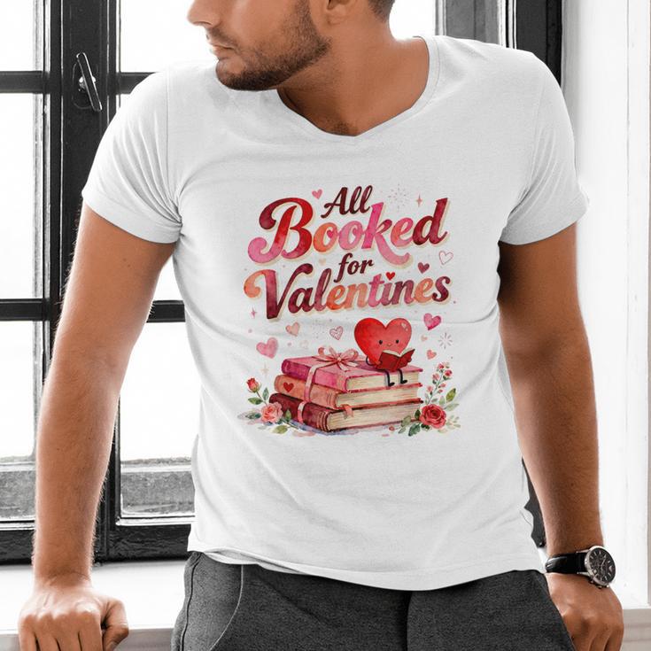 All Booked For Valentines Cute Book Lover Quote Men's V-Neck T-Shirt All Booked For Valentines Cute Book Lover Quote Men's V-Neck T-Shirt