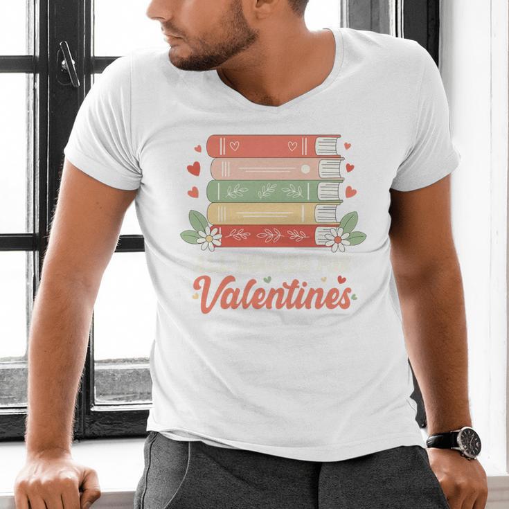 All Booked For Valentines Retro Book Lover Teacher Bookworm Premium Tri-Blend Men's V-Neck T-Shirt