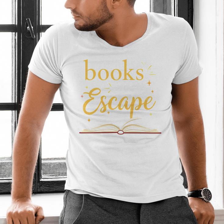 Books Are My Escape Simple Reading Quote Men's V-Neck T-Shirt