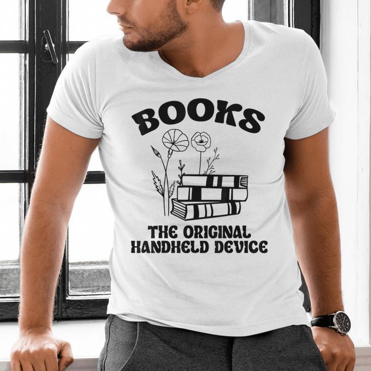 Books The Original Handheld Device Book Lover Men's V-Neck T-Shirt Books The Original Handheld Device Book Lover Men's V-Neck T-Shirt