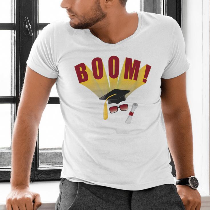 Boom Graduation Hat And Diploma For Proud Graduate Men's V-Neck T-Shirt