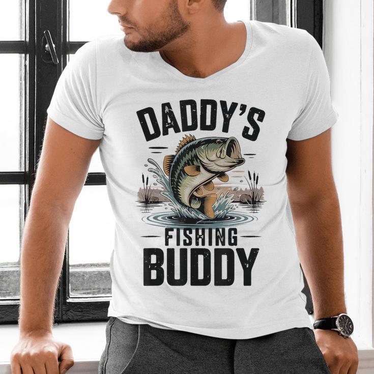Boy Daddy Fishing Buddy Matching Fishing Bass Fishing Men's V-Neck T-Shirt