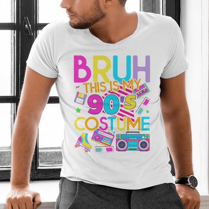 Bruh This Is My 90's Costume Nostalgia Mixtape 1990s Party Men's V-Neck T-Shirt