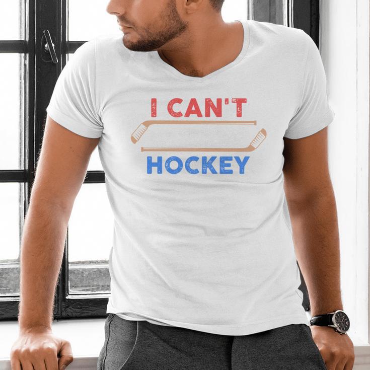 I Can't My Son Has Hockey Hockey Dad & Hockey Mom Men's V-Neck T-Shirt