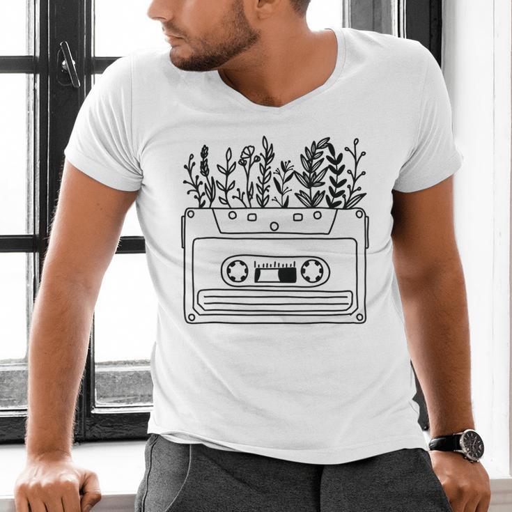 Cassette Tee 80s 90s Retro Party Costume Nostalgia Cassette Men's V-Neck T-Shirt