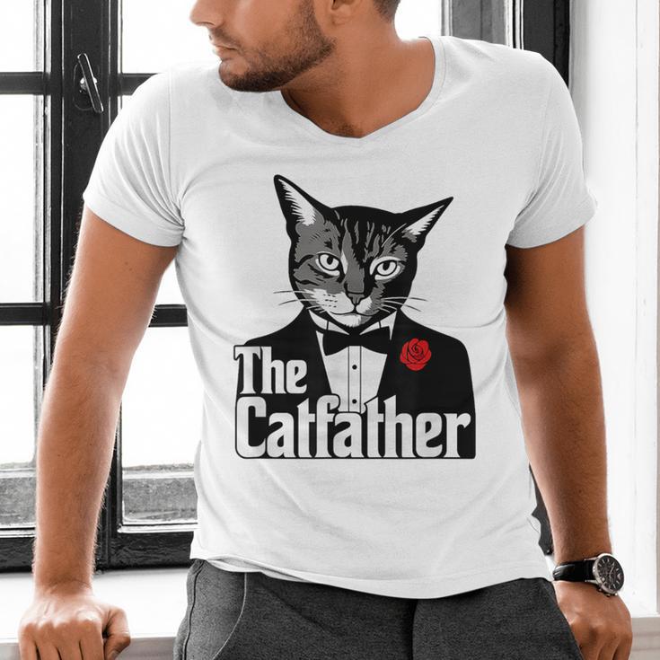 The Cat Father Cool Cat Dad Cat Lovers Men's V-Neck T-Shirt